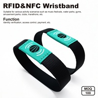 Gelang RFID Kustom Kain Tenun Elastis Silikon dengan Tag NFC untuk Festival, Konser, dan Acara