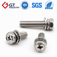 Vis à tête hexagonale GB9074.15 en acier inoxydable 304 M3-M5 avec rondelles plates et à ressort