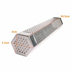 Fumeur de granulés de bois charbon de bois hexagone en acier inoxydable Tube de fumeur barbecue circulaire pour légumineuses Barbecue brochette Tube de stockage <span class=keywords><strong>Charc</strong></span> - Product Image 5