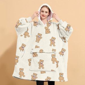 Tùy Chỉnh In Dành Cho Người Lớn Nhà Ngoài Trời Một Kích Thước Phù Hợp Cho Tất Cả Các Mùa Đông Quá Khổ Lễ Hội Giáng Sinh Món Quà Sherpa Lông Cừu Áo Chăn - Product Image 5