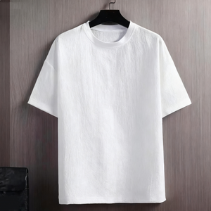 Nuova camicia estiva alta qualità da <span class=keywords><strong>uomo</strong></span> in lino a maniche corte da <span class=keywords><strong>uomo</strong></span> <span class=keywords><strong>Casual</strong></span> in cotone tinta unita a mezza manica - Product Image 2