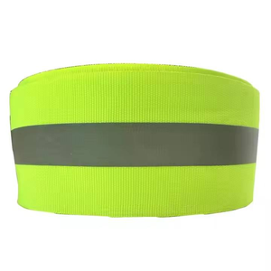 Cintas de seguridad de tela reflectante amarilla fluorescente personalizable 4x1,5 cm cinta de alta visibilidad reflectante de seguridad reflectante - Product Image 3