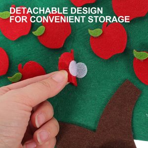 ของเล่นเสริมพัฒนาการทางคณิตศาสตร์ ต้นแอปเปิ้ลทำจากผ้าสักหลาด เป็นมิตรกับสิ่งแวดล้อม เหมาะสำหรับการจับคู่ ฝึกทักษะคณิตศาสตร์ สำหรับเด็กอนุบาล - Product Image 4