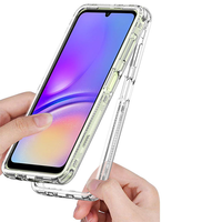 Coque de téléphone hybride transparente antichoc, dos en acrylique rigide, pare-chocs souple en TPU, protection robuste pour iPhone/Samsung Série