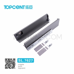 TOPCENT Factory 4D Sistema de rieles de cocina Corredor de cierre suave Caja de metal Sistema de cajones Cajón deslizante para herrajes de cocina - Product Image 4