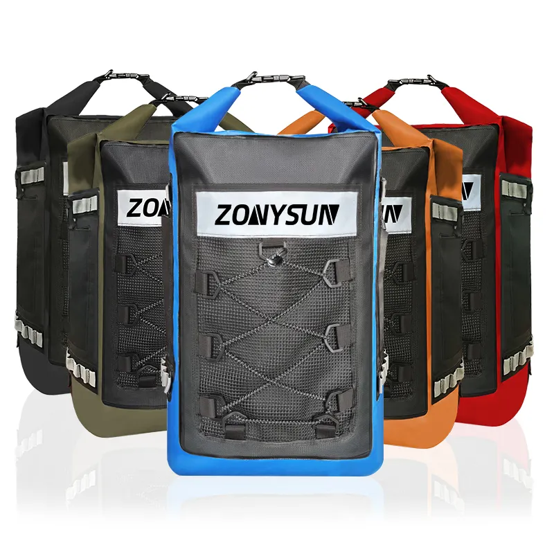 30L 40L 55L Outdoor Sport Collapsible Dry Bags Custom Roll top PVC Bag Foldable Waterproof Backpack Hiking Swimming