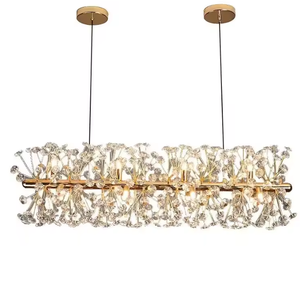 Zeal Lighting <b>Chrome</b> Crystal Chandelier Dandelion-Shaped Modern Design for Long Bar Tables Hot Sale Light Adjustable Height - Product Image 2