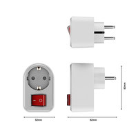 Adaptateurs de Prise Électrique Schuko Conformes aux Normes Européennes UE, Interrupteur Bipolaire 16A, Prises de Charge en Plastique avec Interrupteur, Certifiés GS CE, pour Maison et Bureau