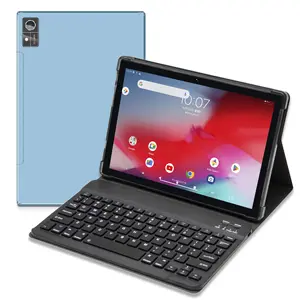 Tablet PC Android 13 10.1 inci 2 dalam 1 Wifi, Tablet Octa Core 4GB + 64GB 6000MAH dengan Keyboard