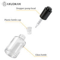 Flacon compte-gouttes en verre transparent vide et étanche pour huiles essentielles pures, emballage de liquides d'aromathérapie