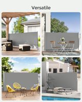 Auvent latéral rétractable pliable, pare-soleil latéral extensible, protection solaire, store extérieur opaque, pour jardin