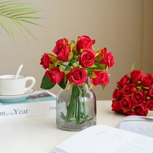 Hot Sale Artificial <strong>Wedding</strong> Party Flowers <strong>Bouquets</strong> <strong>White</strong> Rose Peony Sunflower for Christmas <strong>and</strong> Valentine's Day - Product Image 5