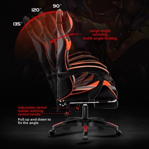 Comoda funzione di massaggio della sedia E-sport estensibile in Nylon per la competizione di giochi su Internet cafè lunga seduta per giocatori di Computer - Product Image 2