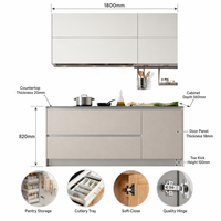 Armoire d'angle moderne en bois massif sur mesure pour cuisine, meuble de cuisine en bois pour appartement et hôtel