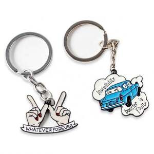 Llavero de Metal de Aleación de Zinc Esmaltado, con Logotipo Personalizado, Diseño de Perro de Dibujos Animados, Doble Cara, Chapado en Oro/Plata, 2.5mm de Grosor, Promocional - Product Image 2