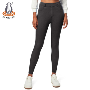 Alxin Leggings skinny en jean <span class=keywords><strong>taille</strong></span> <span class=keywords><strong>haute</strong></span> pour femmes <span class=keywords><strong>jegging</strong></span> extensible avec poches personnalisées tendance mode simple - Product Image 2