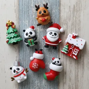 定制DIY 3D批发熊猫冰箱贴纸树脂冰箱贴创意圣诞礼物冰箱磁铁