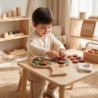 Plateau d'association des émotions en bois Montessori personnalisé en forme de pomme, jeu éducatif STEM pour la reconnaissance émotionnelle, cartes flash colorées