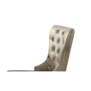 DB Kacela Set of 2 Dining Chairs Elegant Champagne Synthetic Leather with Champagne Finish <b>Side</b> Chair - Product Image 4