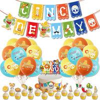 Set de Decoración para Fiesta Temática Mexicana, Cinco de Mayo, Día de Muertos, Banderines y Globos de 12 Pulgadas, Oferta con Descuento para Festivales Mexicanos