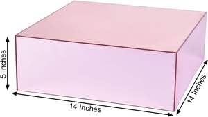 Supporto per torta in acrilico, ripiano con rifinitura a specchio con piedistallo con fondo cavo-<span class=keywords><strong>oro</strong></span> rosa - Product Image 4