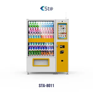 Latest Commercial Make Money Fairy Floss Full Automatic Cotton Candy Lift Combo Fruit Salad Vending Machine