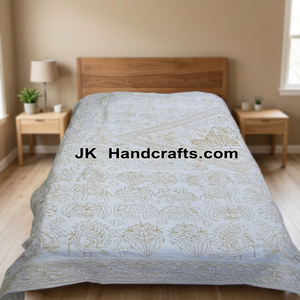 BORDADO A Mano HILO Trabajo CAMA SABANAS INDIA - Product Image 3