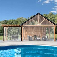 Verre Clair Bâche Résistante Imperméable de Balcon Rideau de Pluie En Plastique PVC Feuille Anneau En Métal Trou Facile à Installer Couverture Extérieure