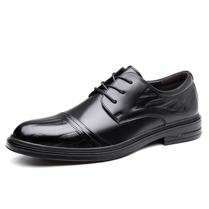 Zapatos Oxford de cuero para hombre, con punta redonda, cordones, suela de goma antideslizante, zapatos de vestir para boda, zapatos formales de negocios para otoño - Product Image 5