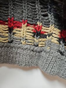 "Vibrant Southwestern-Inspired <b>Men's</b> <b>Knit</b> <b>Cardigan</b> with Bold Geometric Patterns, Fringed Edges, and Cozy Hooded Design." - Product Image 5