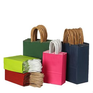 Sacchetto di Carta Personalizzato con Manico, Sacchetto di Carta Kraft Personalizzato per Regali di Natale, Shopping, Asporto, Tè al Latte, Prodotti da Forno - Product Image 5