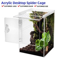 Terrarium vertical portable pour araignées sauteuses, en acrylique transparent, ouverture magnétique, fentes de ventilation