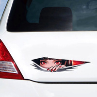 MZLH CS-ANM018 Autocollant adhésif à usage unique pour le corps, la voiture, la moto, le boîtier PC, décoration, motif yeux de fille anime, en PVC, Sichuan