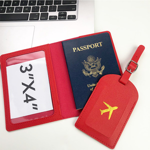 Etiqueta de equipaje de viaje y para bolso de mano, de cuero PU engrosado, con logotipo y detalles en bronce, diseño de avión, con contraseña, para el mercado internacional - Product Image 3