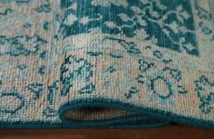 Tapis moderne 5x8 Teal Oushak Accent Tapis fait à la main en coton oriental colorant végétal abstrait pour la prière d'exercice à domicile pour l'entrée - Product Image 5