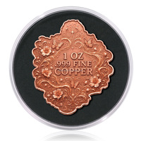 Pièce de monnaie en cuivre fin 999 de 5 oz, en forme irrégulière, avec impression UV en relief 3D, en capsule, motif ange noir et blanc