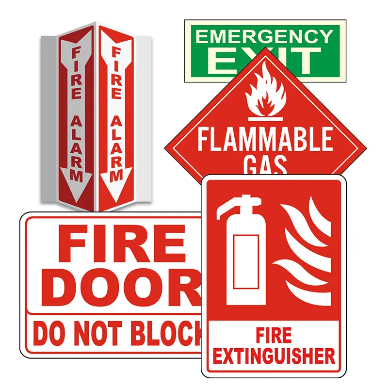 مخصص مضيئة NFPA 911 عنوان النار لافتة خروج الطوارئ رمز النار قسم الباب لافتات علامات التسمية القابلة للاشتعال و مواد خطرة