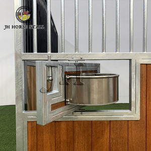 Frontali per Box Cavalli Interni <span class=keywords><strong>in</strong></span> Acciaio Zincato a Caldo con Telaio <span class=keywords><strong>in</strong></span> Acciaio Design di Lusso e <span class=keywords><strong>Legno</strong></span> di Bambù - Product Image 2