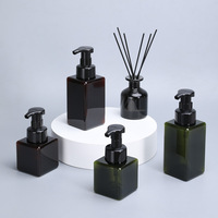 Stock 250ml 450ml 650ml Bouteille mousse carrée noire brillante Bouteille mousse nettoyante Bouteille distributeur PETG
