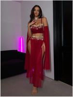 Ensemble de lingerie de danse du ventre et de pole dance de style européen et américain, dentelle à paillettes, vêtements de danse sexy pour femmes avec des chaînes à paillettes