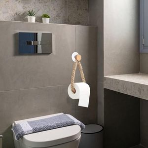Suporte de Toalhas Adesivo Sem Furos, Gancho de Madeira para Banheiro, Suporte de Papel Toalha, Conjunto de Acessórios para Banheiro e Vaso Sanitário, Suportes de Papel Toalha para Cozinha - Product Image 4