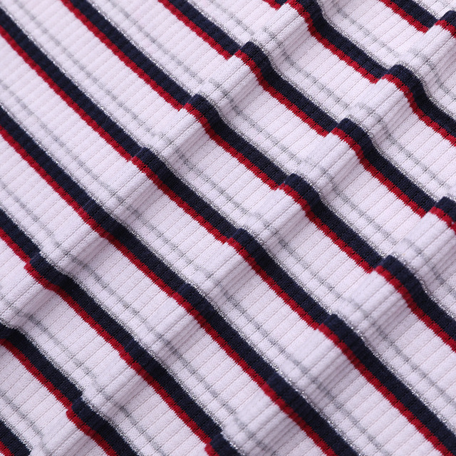 New Arrivals Striped Rib Knit Bamboo Fabric Ribbed Stripe Red French Terry Rib Fabric for Pants for Clothing Textile