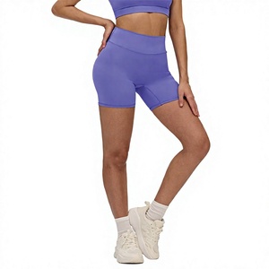 Shorts de yoga taille haute pour femme, effet push-up fessier, contrôle du ventre, avec ceinture sans couture, style cycliste, pour la course et le fitness - Product Image 4