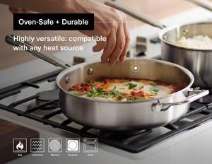 Juego de Utensilios de Cocina Antiadherentes de Acero Inoxidable de 5 Capas - Versátil, Apto para Lavavajillas - Juego de 9 Piezas - Product Image 6