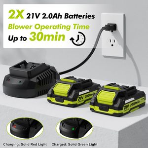 Aspirateur et souffleur d'air portatif pliable 2-en-1 sans fil 21V 160 mph avec batterie lithium-ion pour la maison et la voiture CB13 - Product Image 4