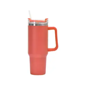 Laser marking ODM/OEM 304 Stainless steel Gym Sport Double-wall Car Mugs 40oz Thermos with handle In stock