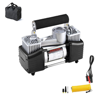 Double Cylinder DC12V Car Air Compressor 150PSI Portable Metal Tyre Inflator Battery Clips for 4X4 SUV Off Road Rescue