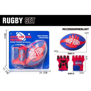 Ensemble de football à attraper et à lancer avec gants antidérapants, jeu interactif de rugby en plein air pour la cour, la plage et les activités sportives - Product Image 5