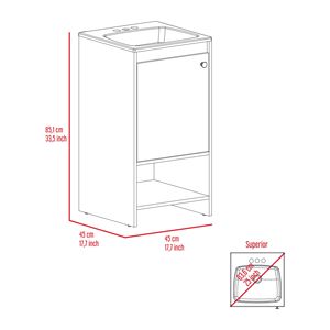 Meuble-lavabo autoportant blanc à 1 étagère Westbury pour salle de bain - Product Image 6