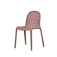Chaise de salle à manger en plastique PP monobloc moderne, creuse et empilable, pour patio et jardin, vente en gros directe usine, produit phare